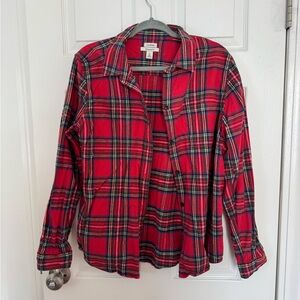 L.L. Bean Women's Red and Green Plaid Blazer